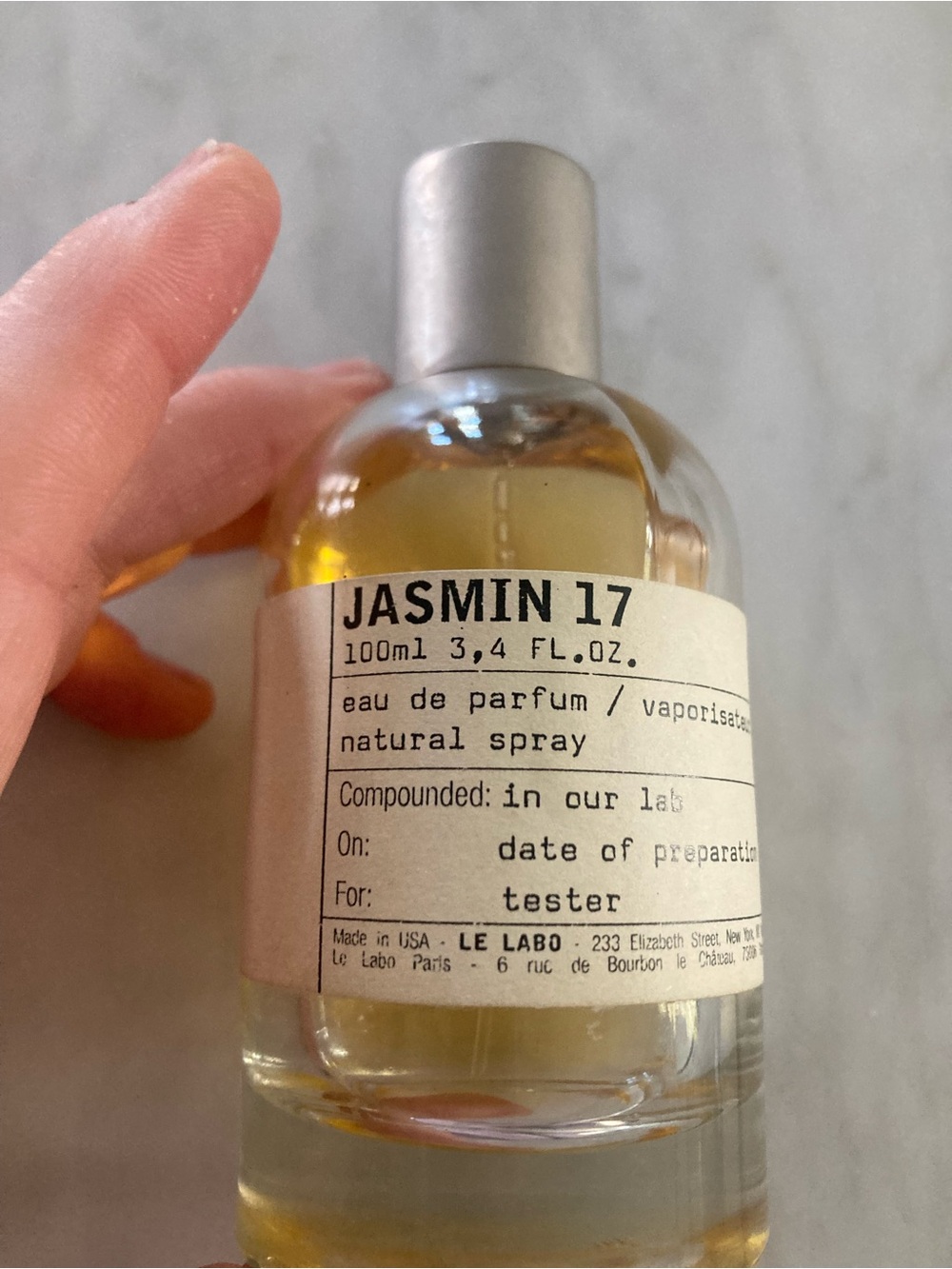 Le Labo Jasmin 17 Eau de Parfum - fresh tester 3/4 full